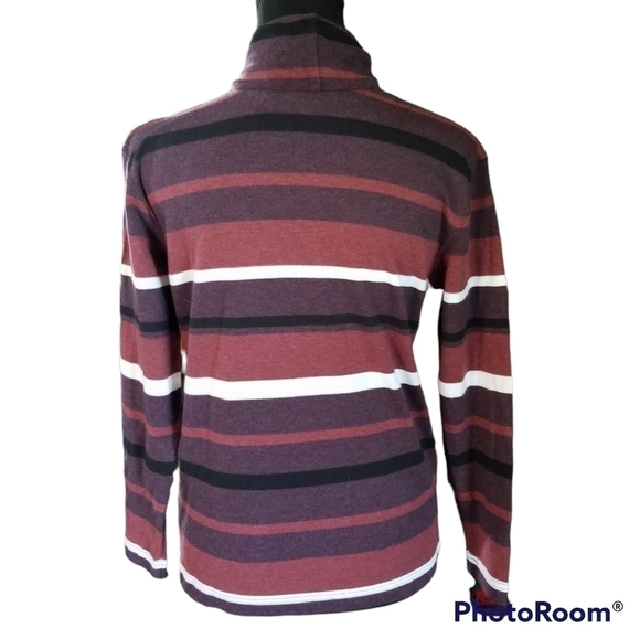 Vintage ST. JOHN'S BAY Muted Striped Long Sleeve Turtleneck Top Size S - Picture 2 of 4